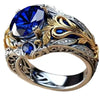 Scrollwork Ring, Alloy, Blue or Purple Accent, Silver-Tone and Two-Tone Designs