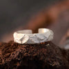 Mountain-Texture Open Ring, Two-Tone Sculpted Band for Men and Women