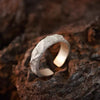 Mountain-Texture Open Ring, Two-Tone Sculpted Band for Men and Women