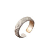 Mountain-Texture Open Ring, Two-Tone Sculpted Band for Men and Women