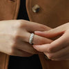 Mountain-Texture Open Ring, Two-Tone Sculpted Band for Men and Women