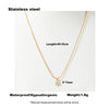 Teardrop Pendant Necklace for Women, Titanium Steel Snake Chain with Zircon Accent, Gold or Silver Tone - Gold