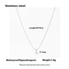 Teardrop Pendant Necklace for Women, Titanium Steel Snake Chain with Zircon Accent, Gold or Silver Tone - Silver