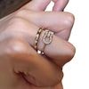 Gold-Tone Stacking Ring for Women, Horseshoe Accent or Studded Band Design
