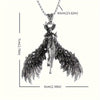 Winged Horse Pendant Necklace, Silver-Tone Alloy Pegasus Design on a Long Chain - Product view 2