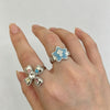 Silver-Tone Open Ring for Women, Assorted Ornate Cross and Floral Accent Designs
