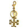 Ornate Cross Charm Keychain, Metal, Gold- or Silver-Tone with Lobster Clasp