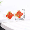 Chinese Knot Brooch Pin, Red and Gold-Tone Zinc Alloy Decorative Clothing Fastener, 17 mm Design - Product view 1