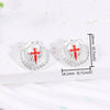 Chinese Knot Brooch Pin, Red and Gold-Tone Zinc Alloy Decorative Clothing Fastener, 17 mm Design - Product view 3