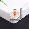 Chinese Knot Brooch Pin, Red and Gold-Tone Zinc Alloy Decorative Clothing Fastener, 17 mm Design - Product view 5