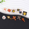 Chinese Knot Brooch Pin, Red and Gold-Tone Zinc Alloy Decorative Clothing Fastener, 17 mm Design - Random (remarks)