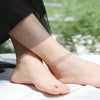 Three-Layer Snake Chain Anklet or Bracelet, Silver-Tone Stacked Chain Design - Product view 1