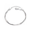 Three-Layer Snake Chain Anklet or Bracelet, Silver-Tone Stacked Chain Design - Product view 5