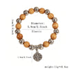 Wooden Bead Stretch Bracelet, 10 mm Beads with Cross and Religious Charm Design Options - Product view 4