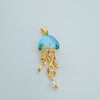 Jellyfish Pendant Charms, Gold-Tone Copper Ocean Designs with Separate O-Chain Option - Jellyfish-6 (Pendant)