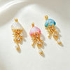 Jellyfish Pendant Charms, Gold-Tone Copper Ocean Designs with Separate O-Chain Option - Product view 2
