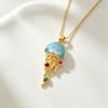 Jellyfish Pendant Charms, Gold-Tone Copper Ocean Designs with Separate O-Chain Option - Product view 4