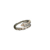 Snake Open Ring, Copper with Clear Accents, Silver-Tone Coiled Design, Adjustable