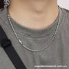 Magnetic Titanium Steel Necklace, Polished Square Bead Chain in 45, 50, 55 or 60 cm Lengths - Magnetic necklace 45cm / Magnetic necklace 50cm / Magnetic necklace 55cm / Magnetic necklace 60cm