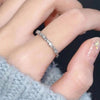 Twisted Open Band Ring, Alloy with Clear Accents, Silver-Tone, Adjustable
