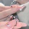 Twisted Open Band Ring, Alloy with Clear Accents, Silver-Tone, Adjustable