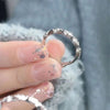 Twisted Open Band Ring, Alloy with Clear Accents, Silver-Tone, Adjustable