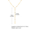 Y-Shaped Tassel Necklace for Women, Gold-Tone Titanium Steel Long Chain with Round Bead and Bar Details - Product view 4