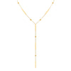 Y-Shaped Tassel Necklace for Women, Gold-Tone Titanium Steel Long Chain with Round Bead and Bar Details - Product view 5