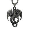 Dragon Pendant, Vintage-Inspired Stainless Steel Design, Pendant Only or with 60 cm Chain - Single pendant without chain