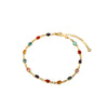 Beaded Copper Anklet for Women, Fine Chain with Small Sparkling Zircon Accents - Product view 5
