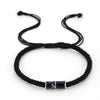 Woven Rope Bracelets, Black and White Bands with Zinc Alloy Bamboo Knot Accents - Product view 5