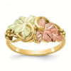 Leaf and Rose Rings, Alloy, Gold-Tone with Pink and Green Details, Individual Styles or 4-Piece Set
