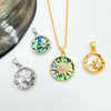 Sun Pendant Charms, Copper Designs with White Shell-Style and Abalone-Style Accents, Pendant Only - Product view 2