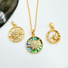 Sun Pendant Charms, Copper Designs with White Shell-Style and Abalone-Style Accents, Pendant Only - Product view 3