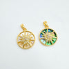 Sun Pendant Charms, Copper Designs with White Shell-Style and Abalone-Style Accents, Pendant Only - Product view 4