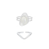 Open Rings, Copper, Silver-Tone Oval Accent or Chevron Band, Individual Styles or Pair