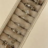 Antique Gold-Tone Open Rings for Women, Fleur-de-Lis and Cross Designs, Individual Rings or 5-Piece and 8-Piece Sets