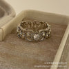 Antique Gold-Tone Open Rings for Women, Fleur-de-Lis and Cross Designs, Individual Rings or 5-Piece and 8-Piece Sets