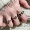 Antique Gold-Tone Open Rings for Women, Fleur-de-Lis and Cross Designs, Individual Rings or 5-Piece and 8-Piece Sets