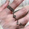Antique Gold-Tone Open Rings for Women, Fleur-de-Lis and Cross Designs, Individual Rings or 5-Piece and 8-Piece Sets