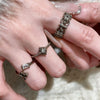 Antique Gold-Tone Open Rings for Women, Fleur-de-Lis and Cross Designs, Individual Rings or 5-Piece and 8-Piece Sets
