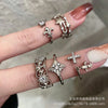 Antique Gold-Tone Open Rings for Women, Fleur-de-Lis and Cross Designs, Individual Rings or 5-Piece and 8-Piece Sets