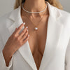 Layered Pendant Necklace Sets for Women, Geometric Metal Chains with Mixed Charm Designs, Gold or Silver Tone - Product view 3