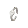 Silver-Tone Open Ring, Watch-Face or Feather Design for Layering