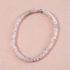 Colorful Beaded Bracelets and Necklaces, Mixed-Color Jewelry in Pink, Blue, Green and Brown Design Options - Necklace-pink-grey