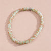 Colorful Beaded Bracelets and Necklaces, Mixed-Color Jewelry in Pink, Blue, Green and Brown Design Options - Necklace-white-green