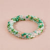 Colorful Beaded Bracelets and Necklaces, Mixed-Color Jewelry in Pink, Blue, Green and Brown Design Options - Bracelet-white-green