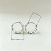 Rice-Grain Hoop Earrings, Silver-Tone Copper Design with Seven Bead Details, 16 mm Diameter - White1.6cm