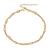 Double-Layer Anklet for Women, Fine Metal Chains with Small Bead Details, Gold or Silver Tone - Gold