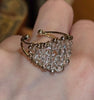 Antique Gold-Tone Open Ring for Women, Assorted Beaded, Crossover, Butterfly and Faceted Accent Designs